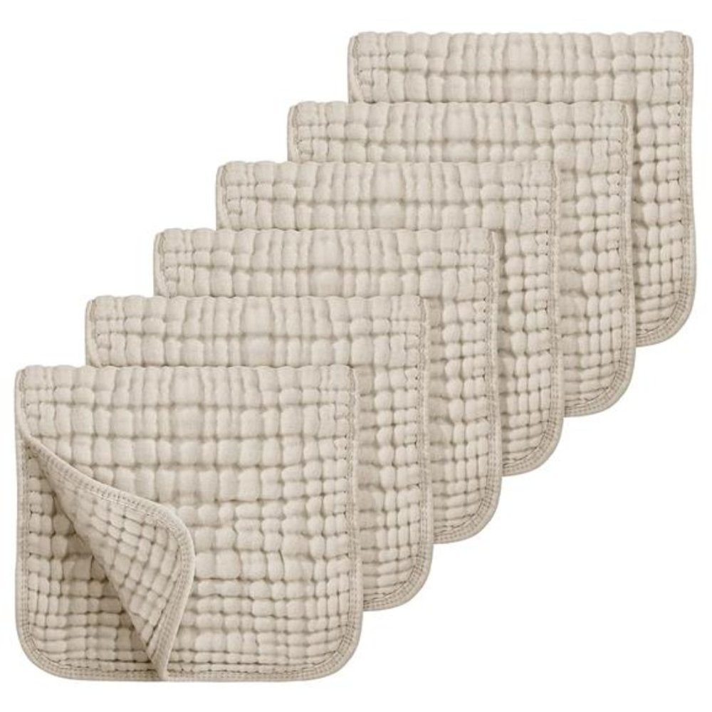 100% Cotton Muslin Burp Cloths Large 20''x10'' Extra Soft and Absorbent 6 Pack